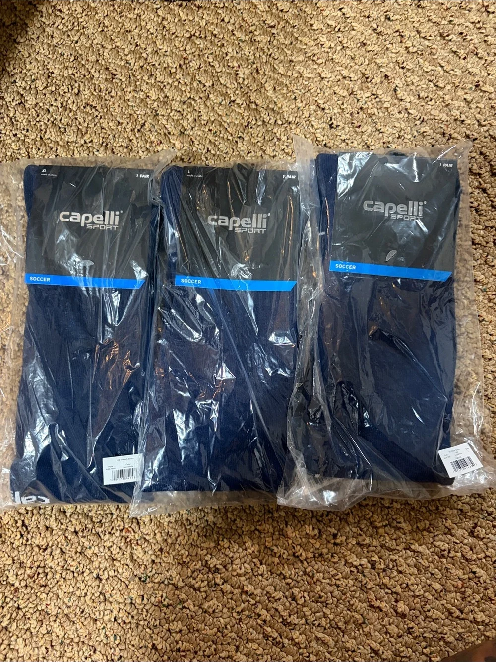 Capelli Sport Navy Soccer Socks - 3 Pack